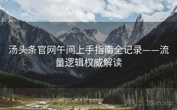 汤头条官网午间上手指南全记录——流量逻辑权威解读